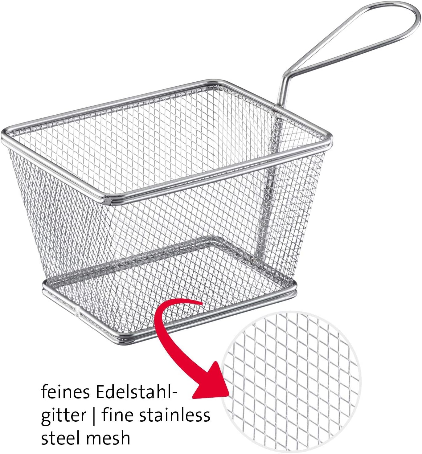 Westmark Serving Basket/Chip Basket, Filling Volume: 12 x 10 x 8 cm, Stainless Steel, Tapas + Friends, Silver, 69102270 – Bild 5
