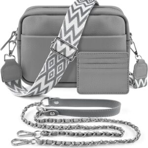 BROTOU Women’s Mobile Phone Shoulder Bag, Genuine Leather, Crossbody Bag with 2 Wide Shoulder Straps, Card Holder, Black, Small Bag with 3 Compartments