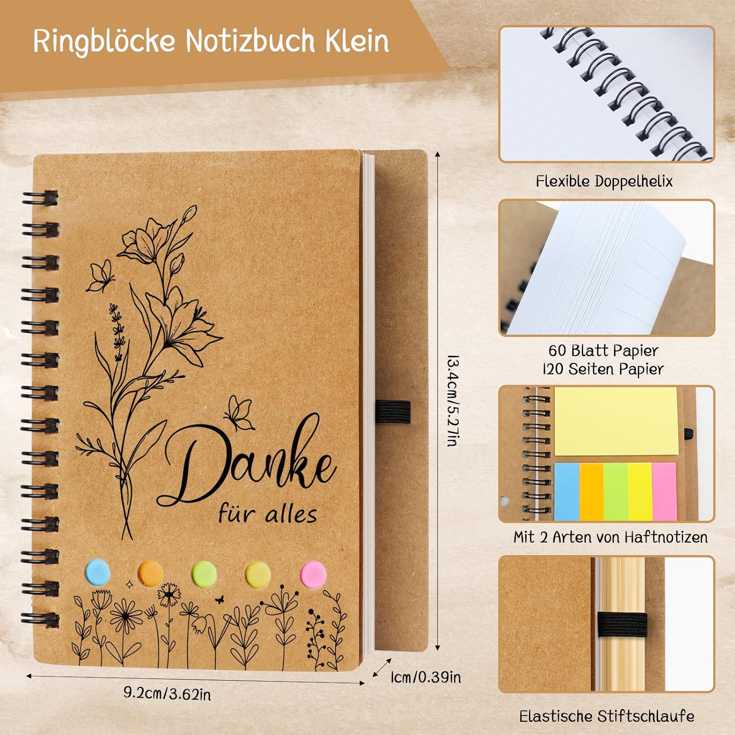 Thank You Gifts Small, Notebook Small with Ballpoint Pen and Key Ring, Thank You for Everything, Farewell Gift Colleagues, Thank You Gift Colleague Educator Teacher Friends – Bild 2