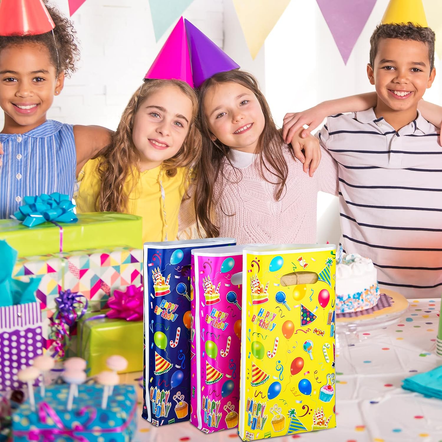 ASTARON Birthday Bags for Kids Parties, Pack of 30 Birthday Party Gift Bags, Girls and Boys, Birthday Party Accessories, Birthday Gift Bags, Plastic Bags for Birthday Parties – Bild 7