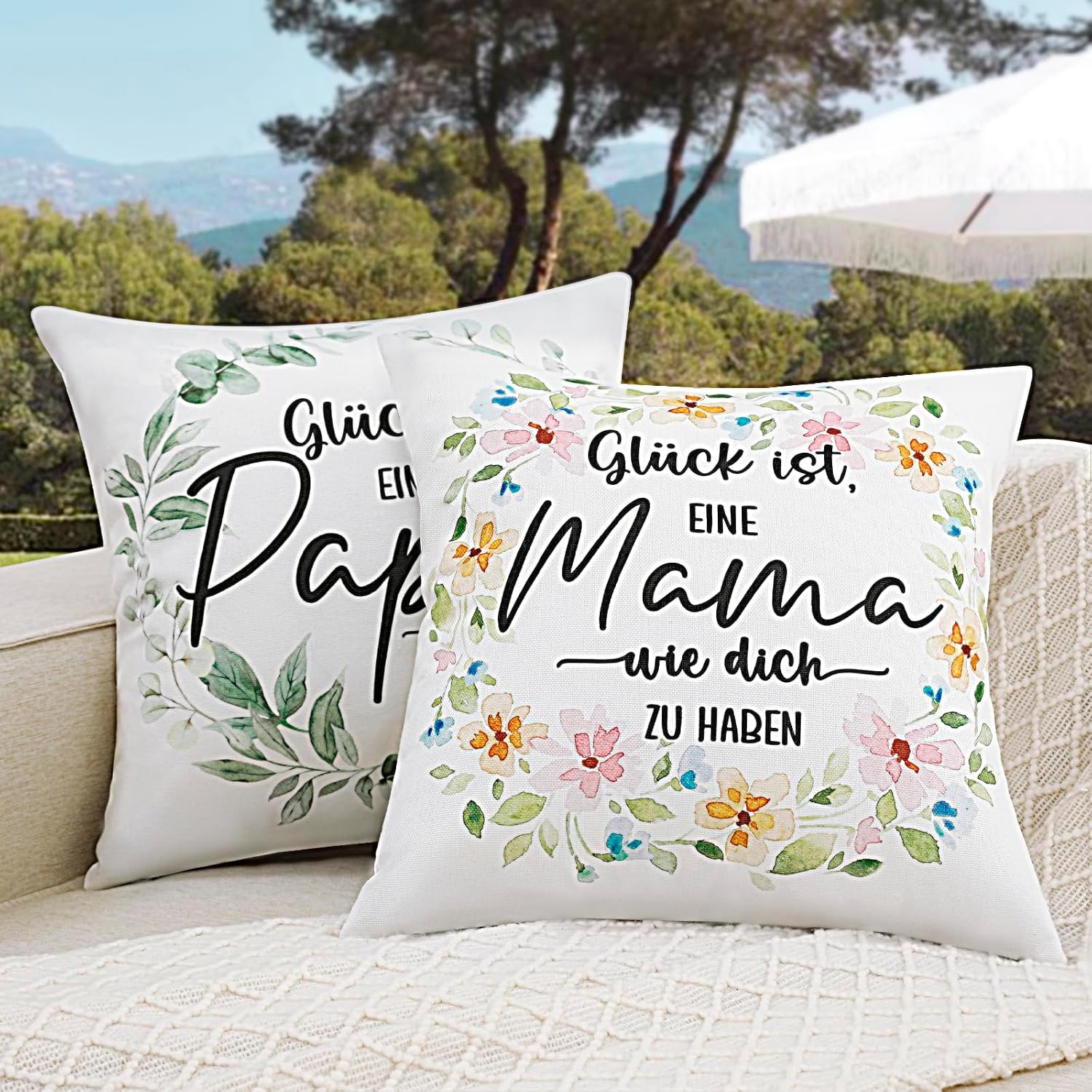 Mama & Dad Cushion Covers, Set of 2, Gift for Mother's Day, Father's Day, Birthday Gift for Parents, Mother and Father, Mother's Day Gifts, Christmas, Gift Idea Design – Bild 8