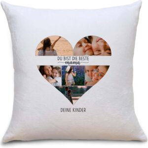 OWLBOOK® Photo Gift Photo Cushion Mother's Day Gift Gifts for Mum for Mother's Day Birthday Gift for Mum Gift Birthday Cushion Best Mum Fluffy 40 x 40 cm