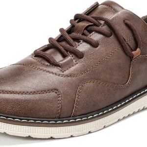Allthemen Beqeum Men's Lace-Up Shoes Sporty Leather Suit Shoes Business Leather Shoes Trainers Casual