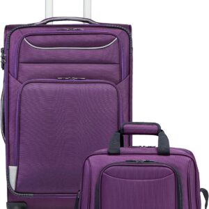 Coolife Medium Trolley Fabric Case 66 cm and 1 Large Shoulder Bag