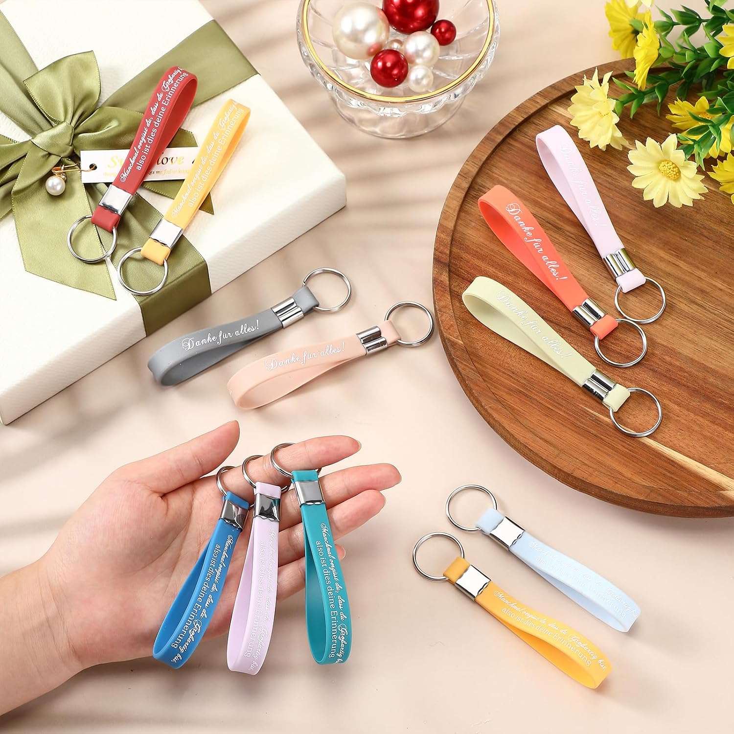 24 Silicone Motivational Key Rings for Colleagues Keyring Thank You for All Employees Gift Colleague Job Change Retirement Farewell Gift – Bild 2