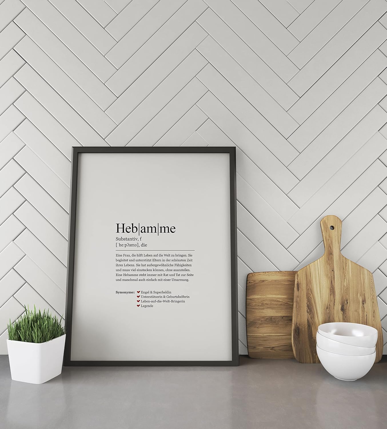 Ritter Mediendesign Midwife Wall Picture Synonym Art Print DIN A4 Print Poster Fine Art Decoration Gift Idea Birth – Bild 6