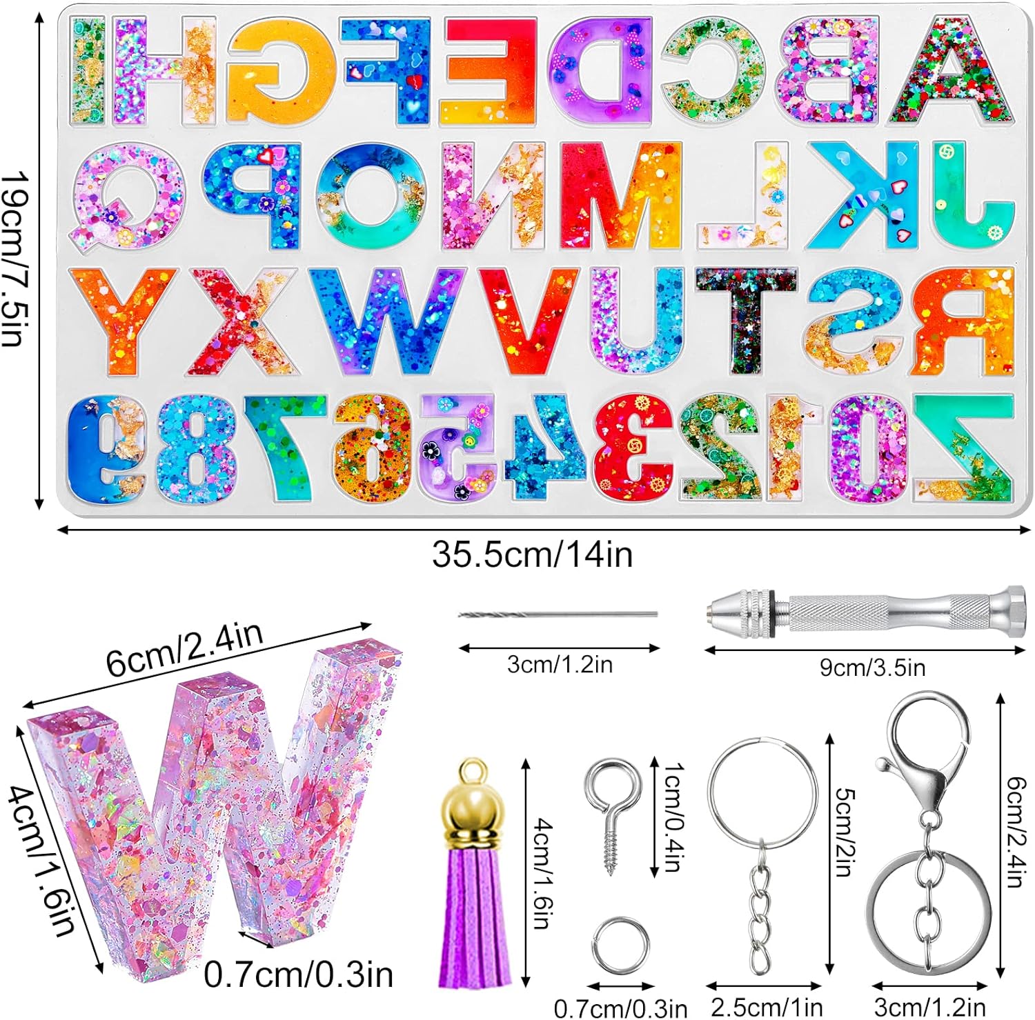 AOLLEN Epoxy Resin Set Beginners with Letter Shapes for Key – Bild 7