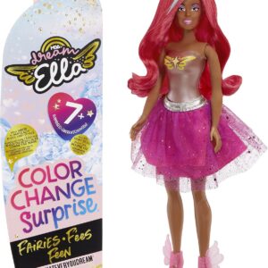 MGA's Dream Ella Colour Changing Surprise Fairies - 29 cm Doll & 7 Surprises to Collect - Includes Wig, Skirt, Boots & More - for Children from 3 Years - Yasmin, Pink
