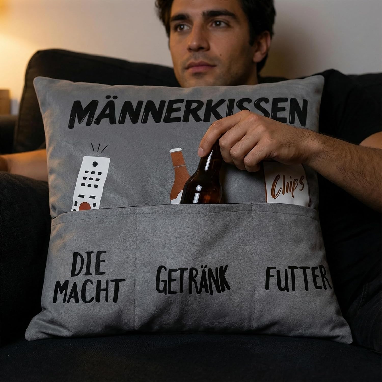 Men's Cushion with Pockets, Gifts 45 x 45 cm, Gifts for Men – Bild 4