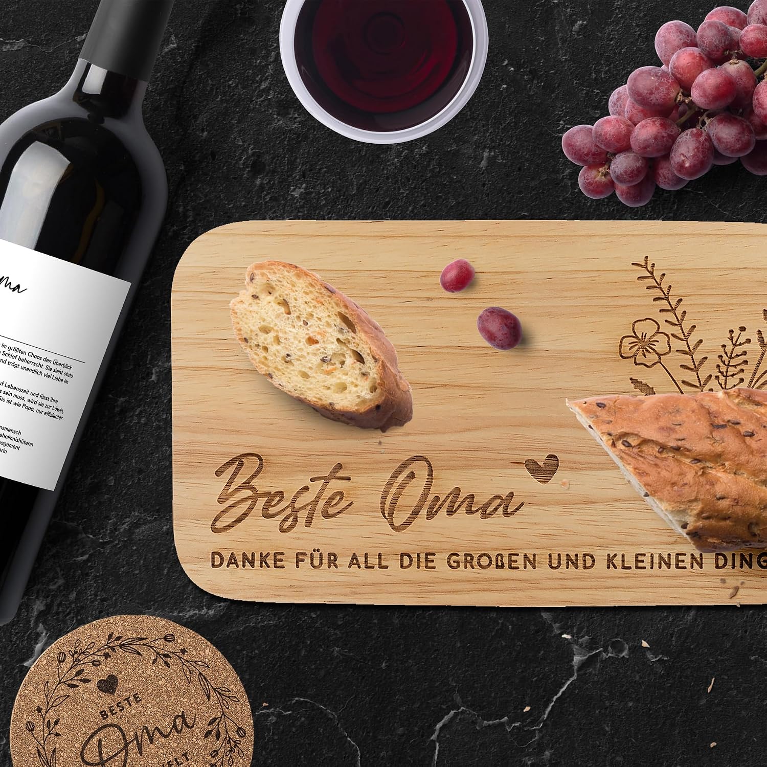 kupi Gift Set Grandma and Grandpa Gifts for Grandparents | Board Grandma and Grandpa Breakfast Board with Engraving | Gift Wooden Board Set – Bild 2