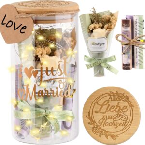 Wedding Gifts for Bride and Groom, LED Glass Bottle Wedding with Bamboo Lid