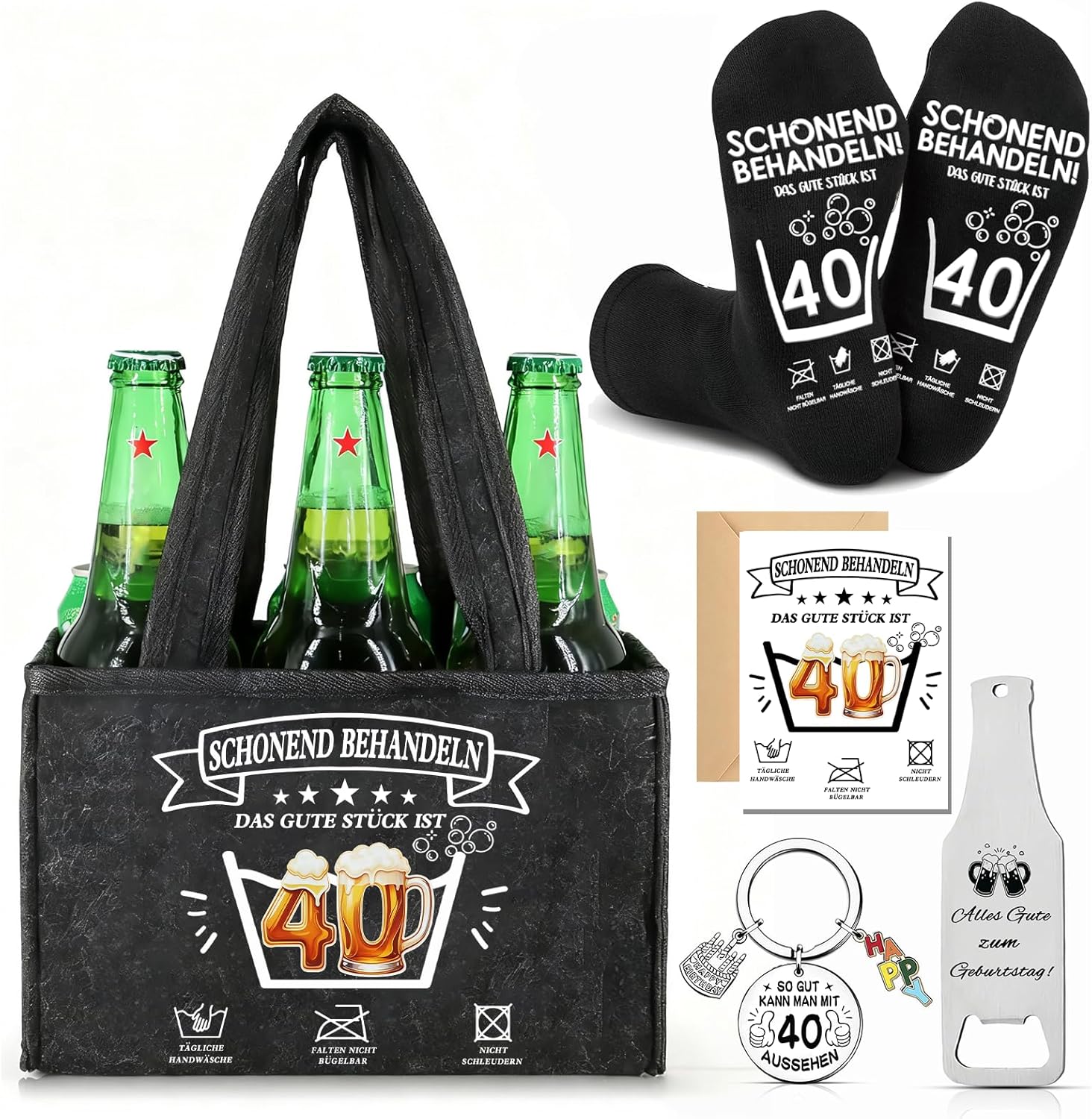 Men's Handbag Beer Gift Set, Birthday Gift for Man 40th Birthday