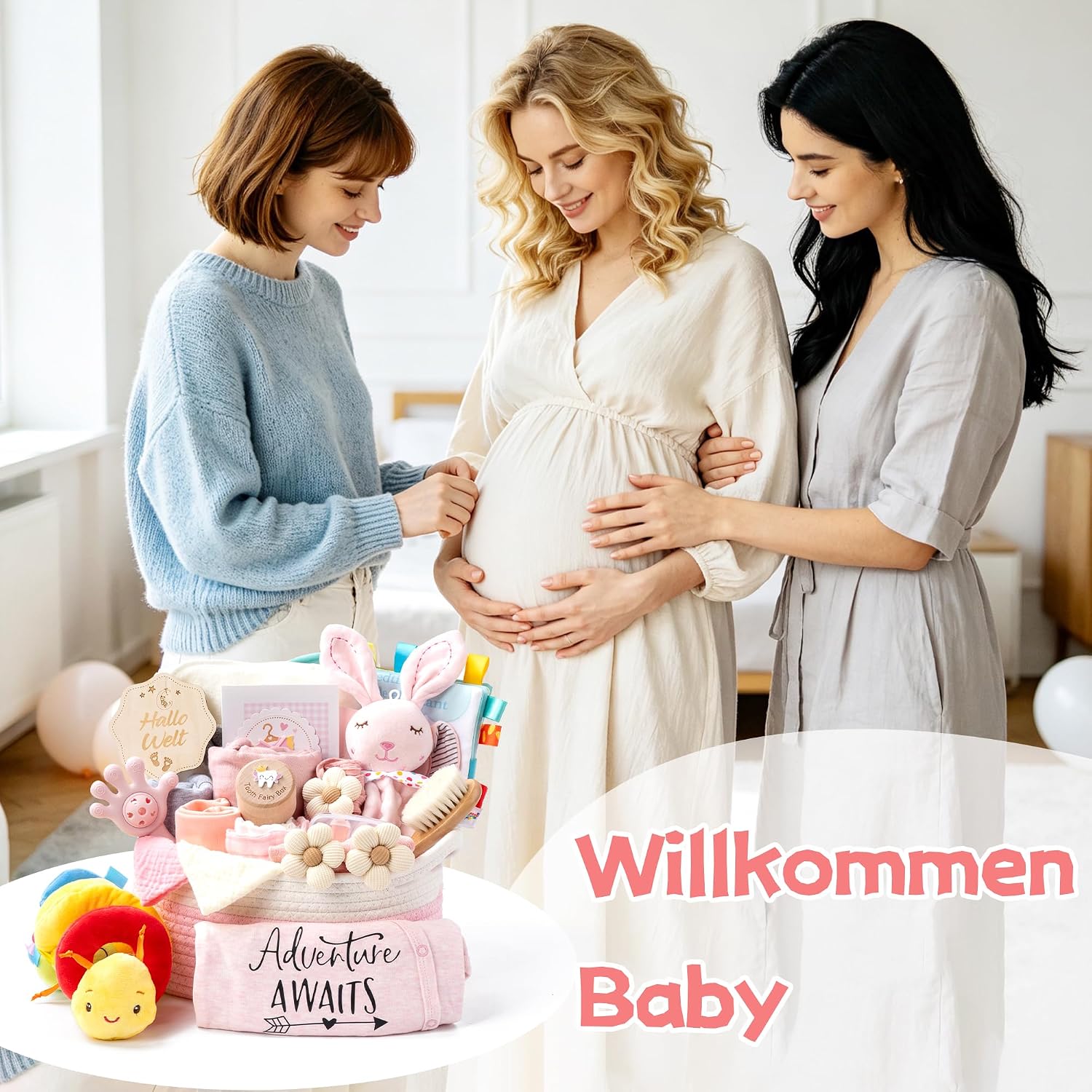 New Born Gift 24 Pieces New Baby Gift Pink – Bild 8
