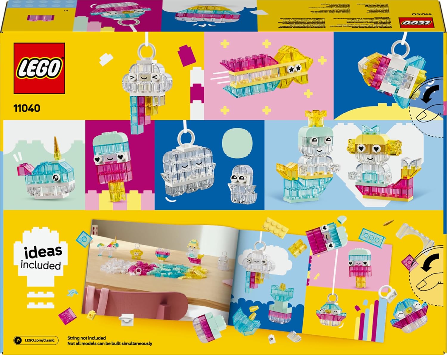 LEGO Classic Magic Box with Transparent Stones - Colourful Building Blocks and Hanging Stones - Unicorn, Dragon, Penguin and Other Figures - Craft Set for Girls and Boys from 5 Years 11040 – Bild 11
