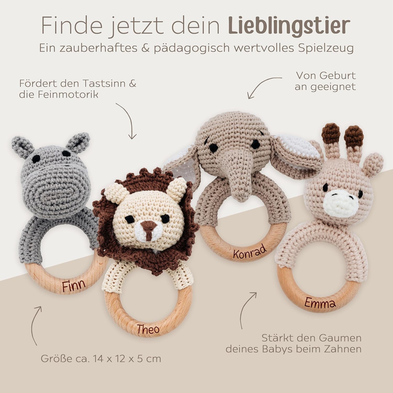 wunderwunsch Teething Ring Gift Personalised Baby Gifts for Birth – Bild 4