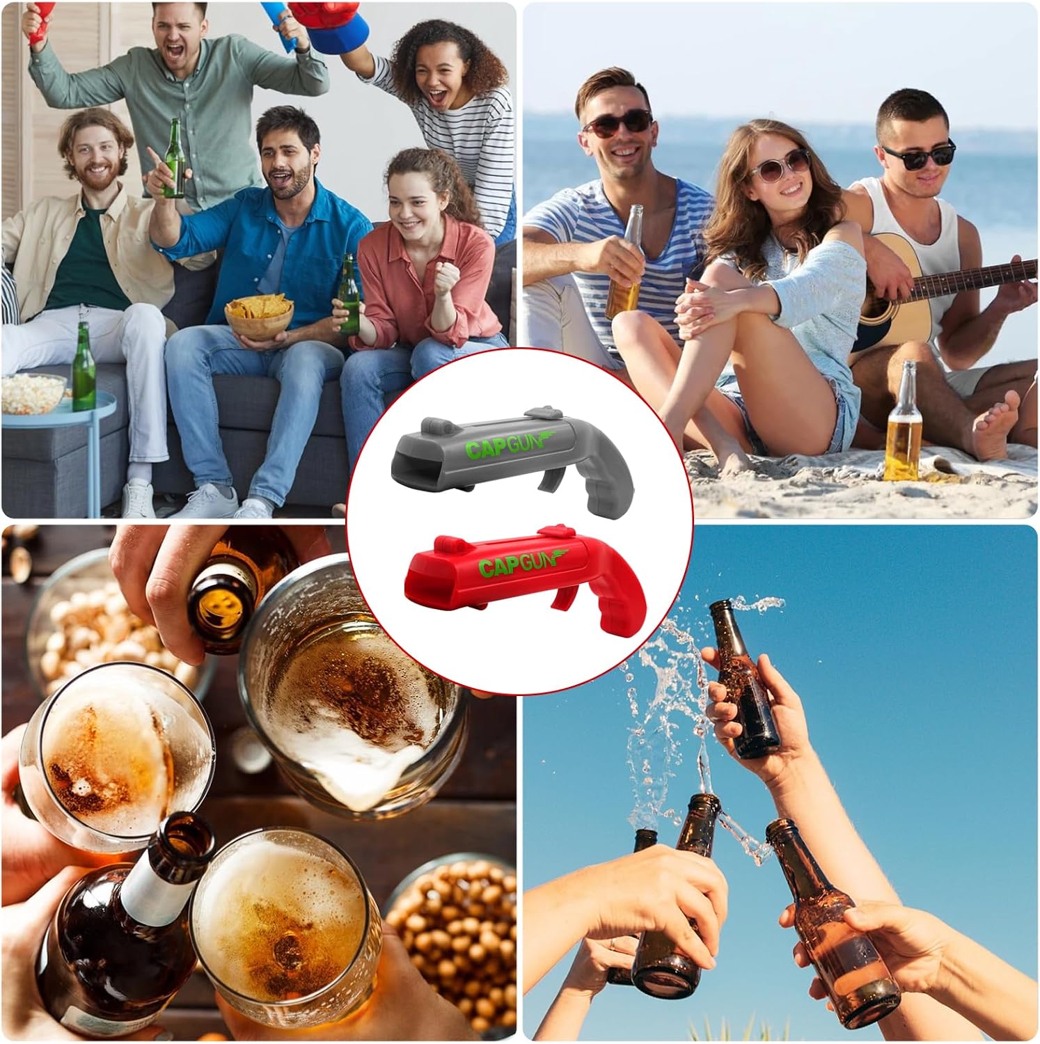 Bottle opener gun, beer gifts for men with cap launch – Bild 6