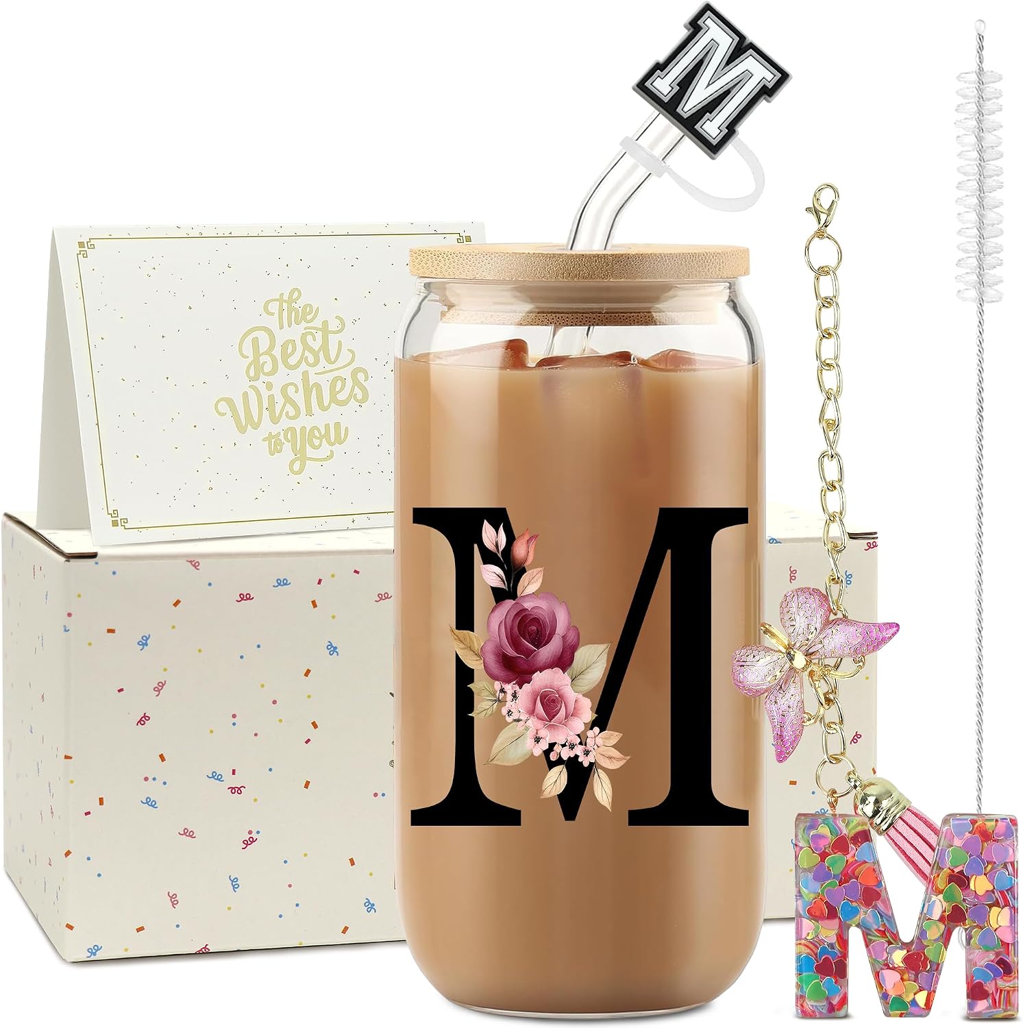 Letters Personalised Gifts for Women, Glass Mug