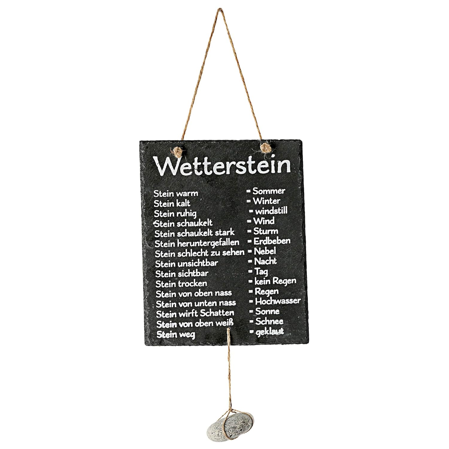 Cepewa Weather Station Stone on Slate Weather Sign Sign Board Inscribed 20 x 25 cm