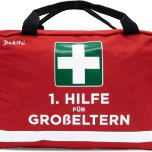 First Aid Bag for Grandparents – Funny Gift for Grandma and Grandpa for the Birth of a Grandchild – 28 x 18 x 8 cm – Red, Without Contents