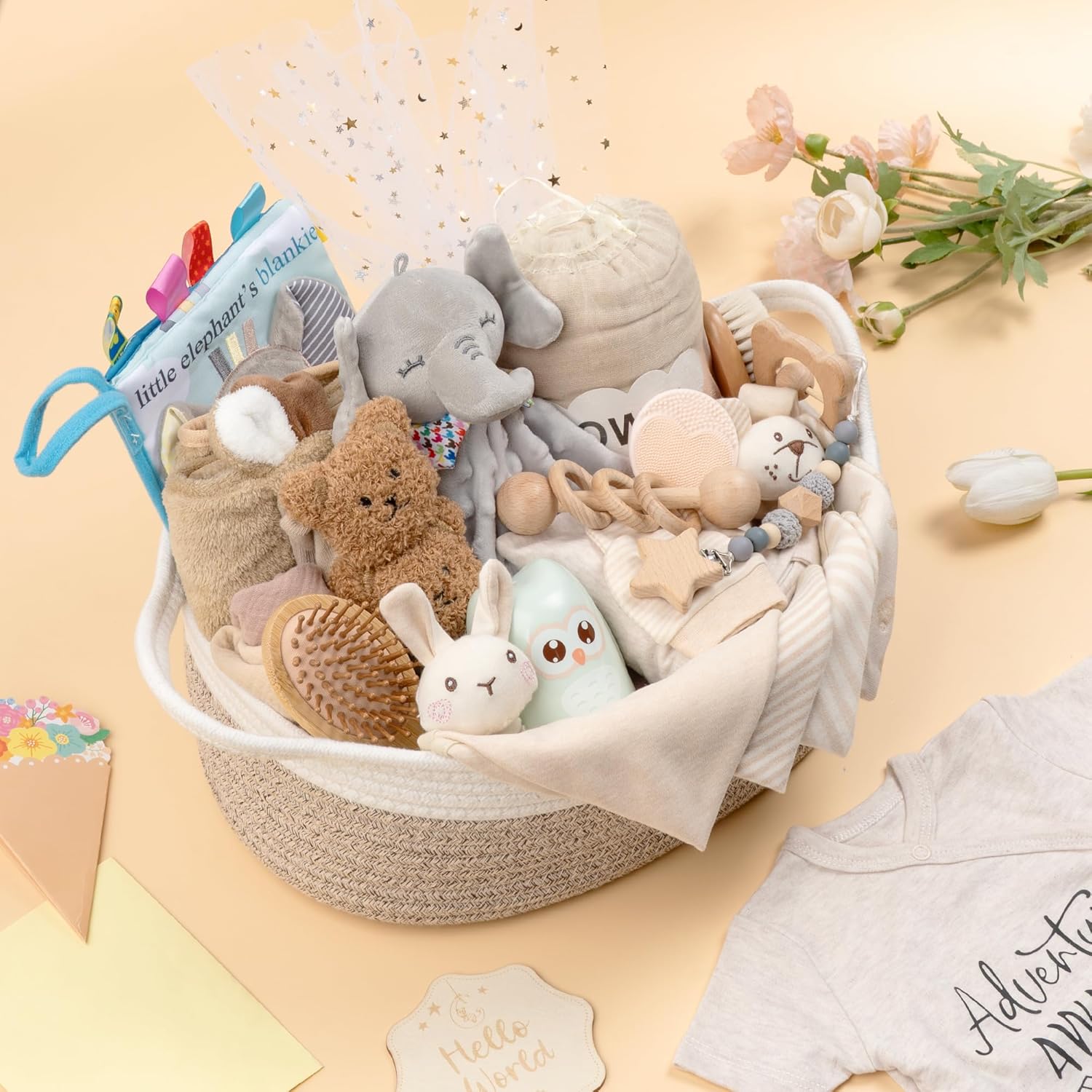 Baby Gift 30-Piece Gift Basket for Newborn, Khaki – Bild 6