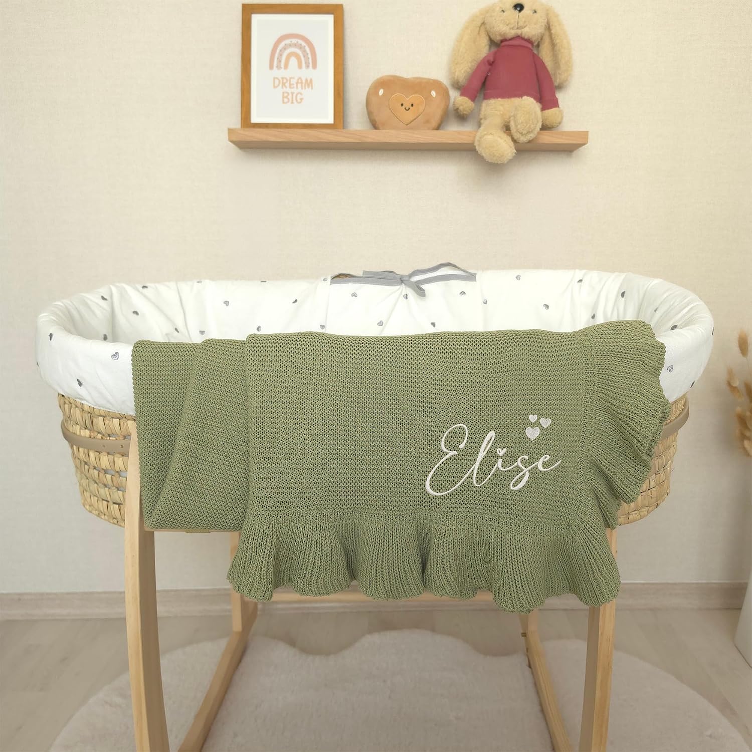 Babydecke Bestickt mit Namen 100 × 80 cm aus 100% Baumwolle – Bild 7