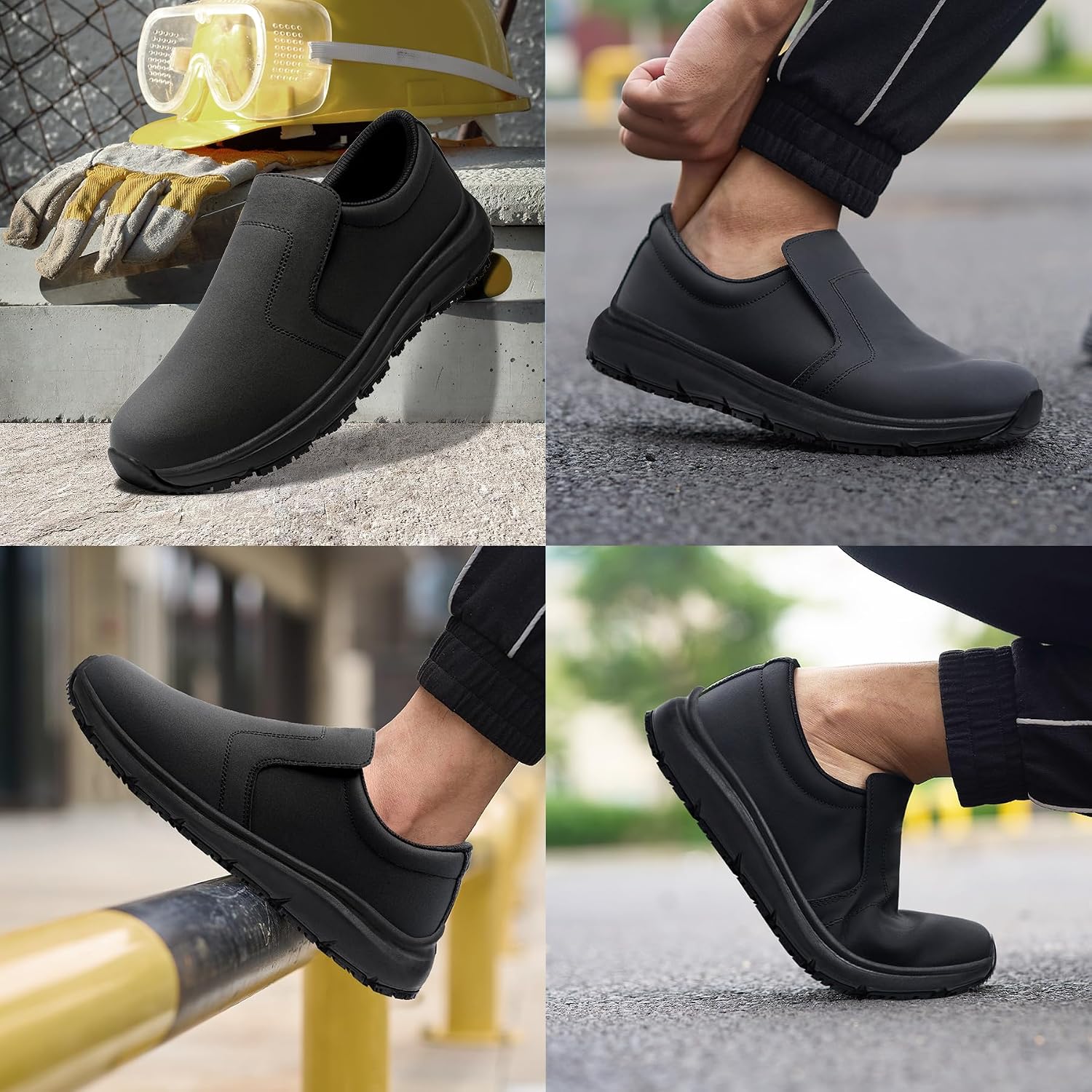 Safety Shoes Men Women Non-Slip Cooking Shoes Waterproof Work Shoes Kitchen Lightweight SRC Comfortable Cushioning Work Shoes with Steel Toe Cap – Bild 2