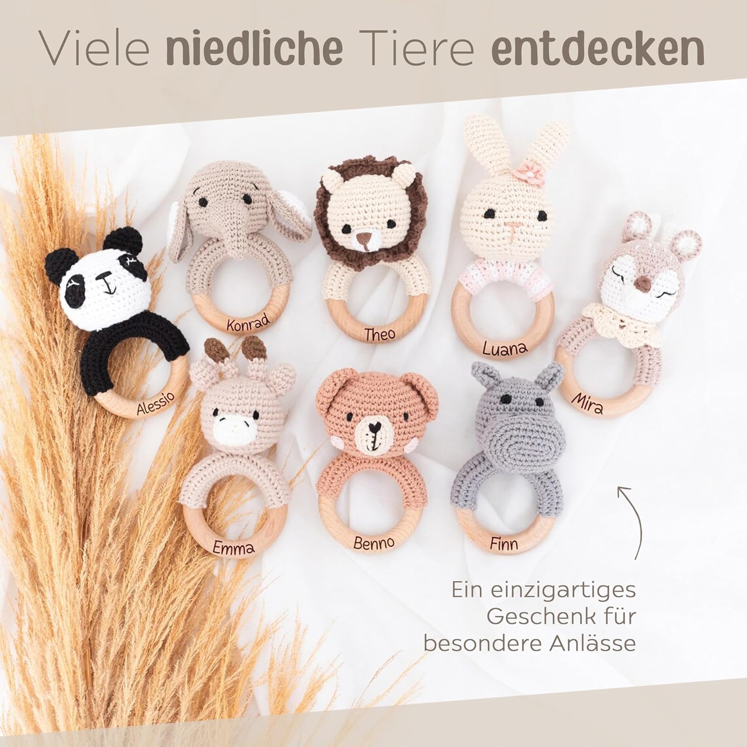 wunderwunsch Teething Ring Gift Personalised Baby Gifts for Birth – Bild 6