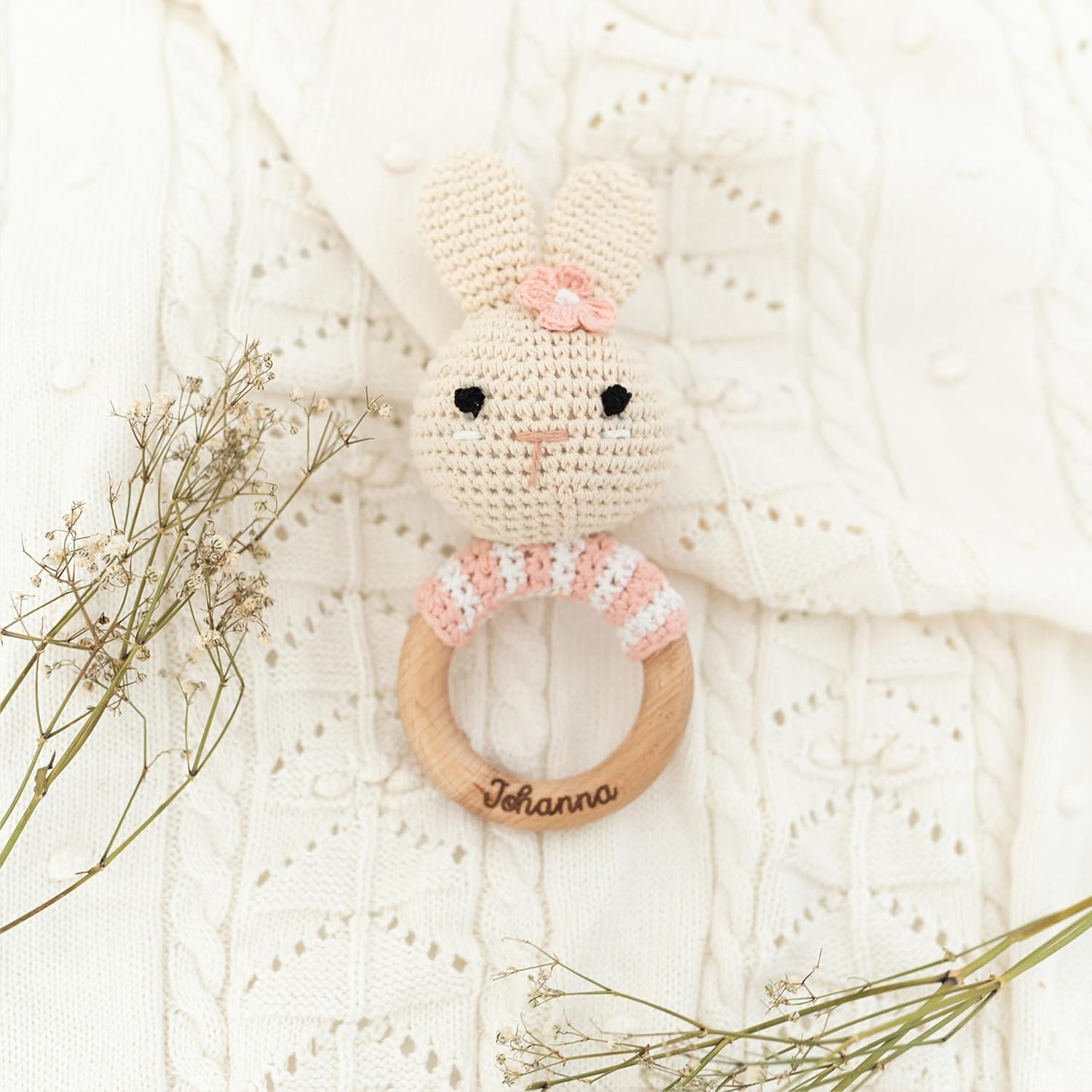 wunderwunsch Grasping Toy, Baby Rattle, Teething Ring Baby Personalised – Bild 5