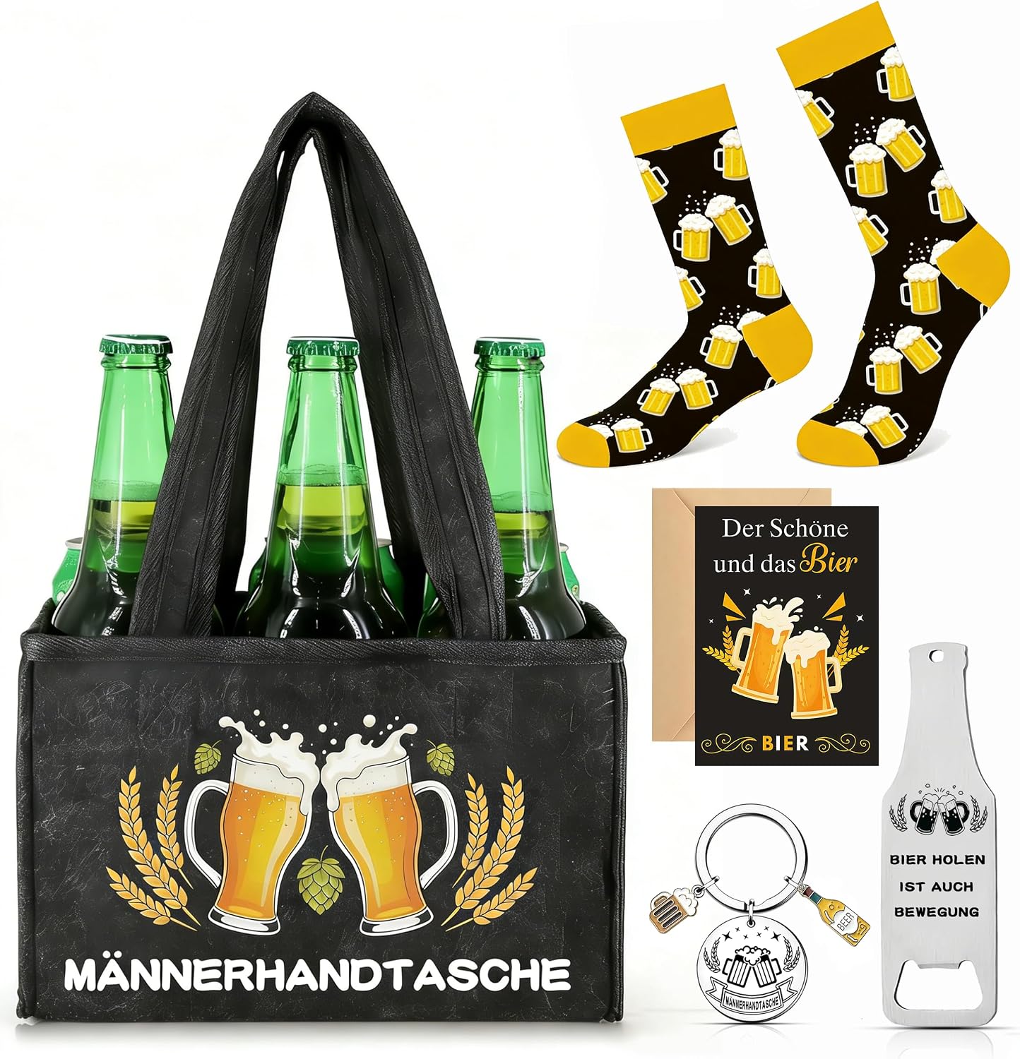 Men's Handbag Beer Gift Set, Birthday Gift for Men