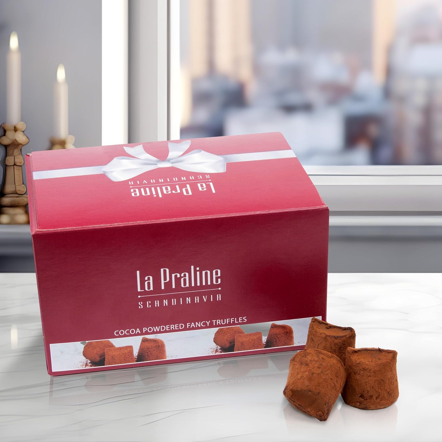La Praline Chocolate Truffles Gift Box Filled with Fancy Truffle Confectionery with Cocoa Powder, 200 g Truffle Chocolates from Sweden with Elegant Packaging to Give as a Gift – Bild 4