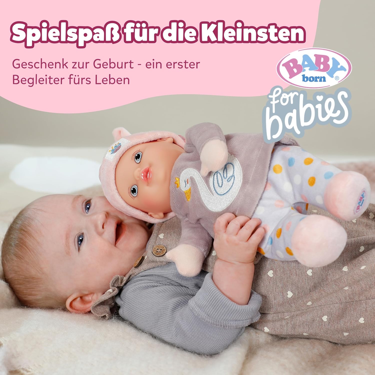 BABY Born for Babies Sweetie Mauve 30 cm Rag Doll with Rattle – Bild 2