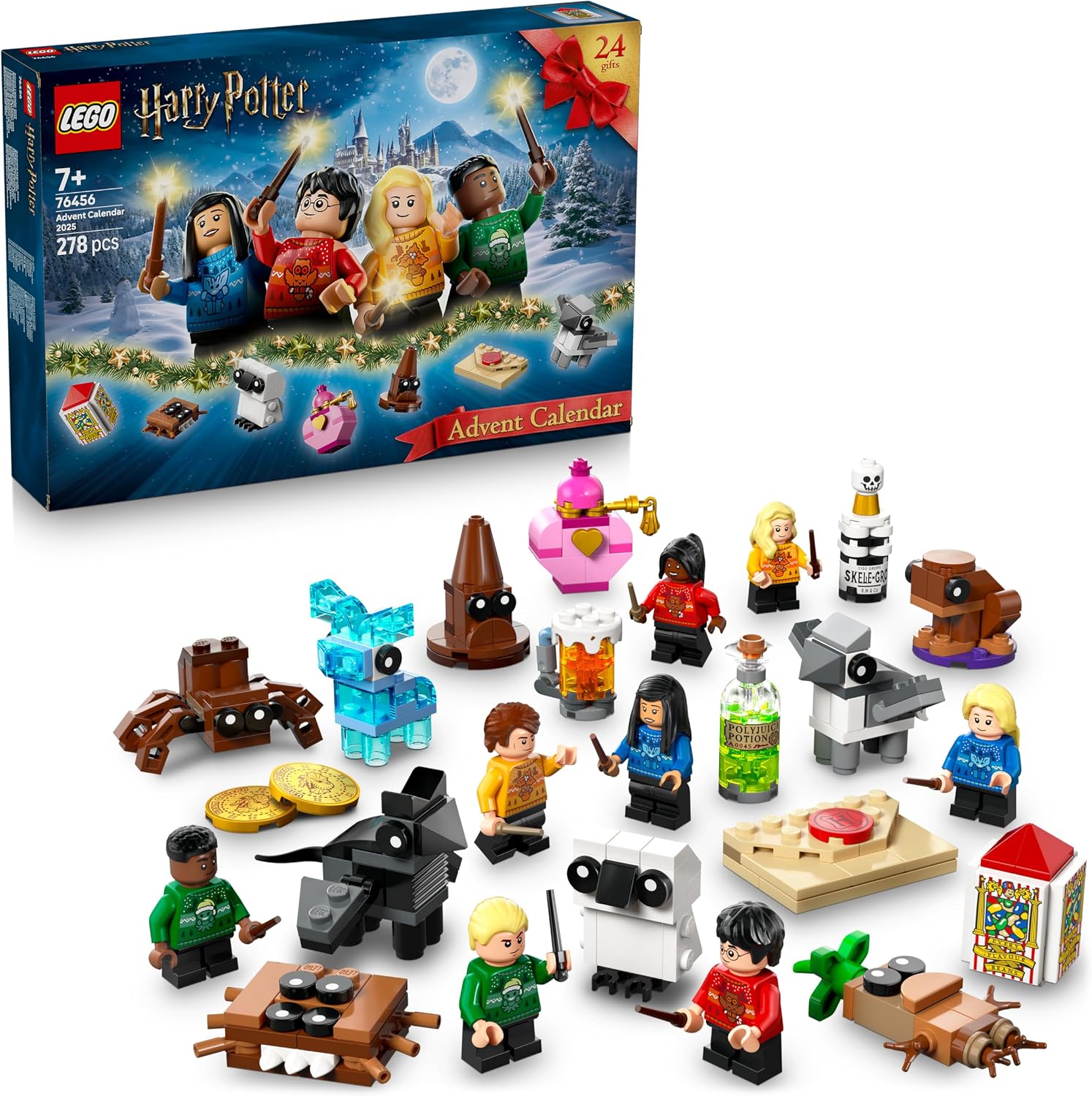 LEGO Harry Potter Advent Calendar 2025 - Christmas Toy with 24 Surprises - 8 Mini Figures in Festive Sweaters & 6 Figures - Gift for Girls and Boys from 7 Years - 76456