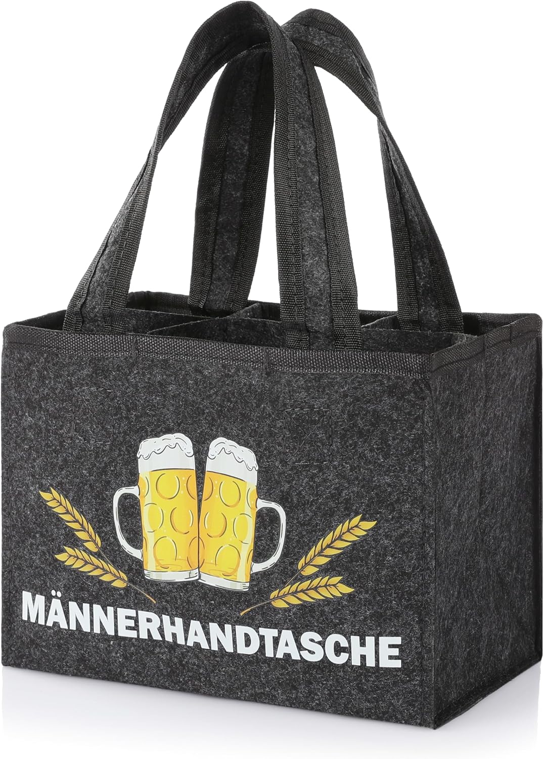 FunX Men's Felt Handbag with 6 Compartments Including Bottle Opener for Father's Day, Birthday or as a Gift 21 x 15 cm – Bild 2