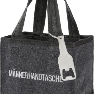 Nordstern Men's Felt Handbag with 6 Compartments Including Bottle Opener for Father's Day, Birthday or as a Gift - 24 x 15 cm