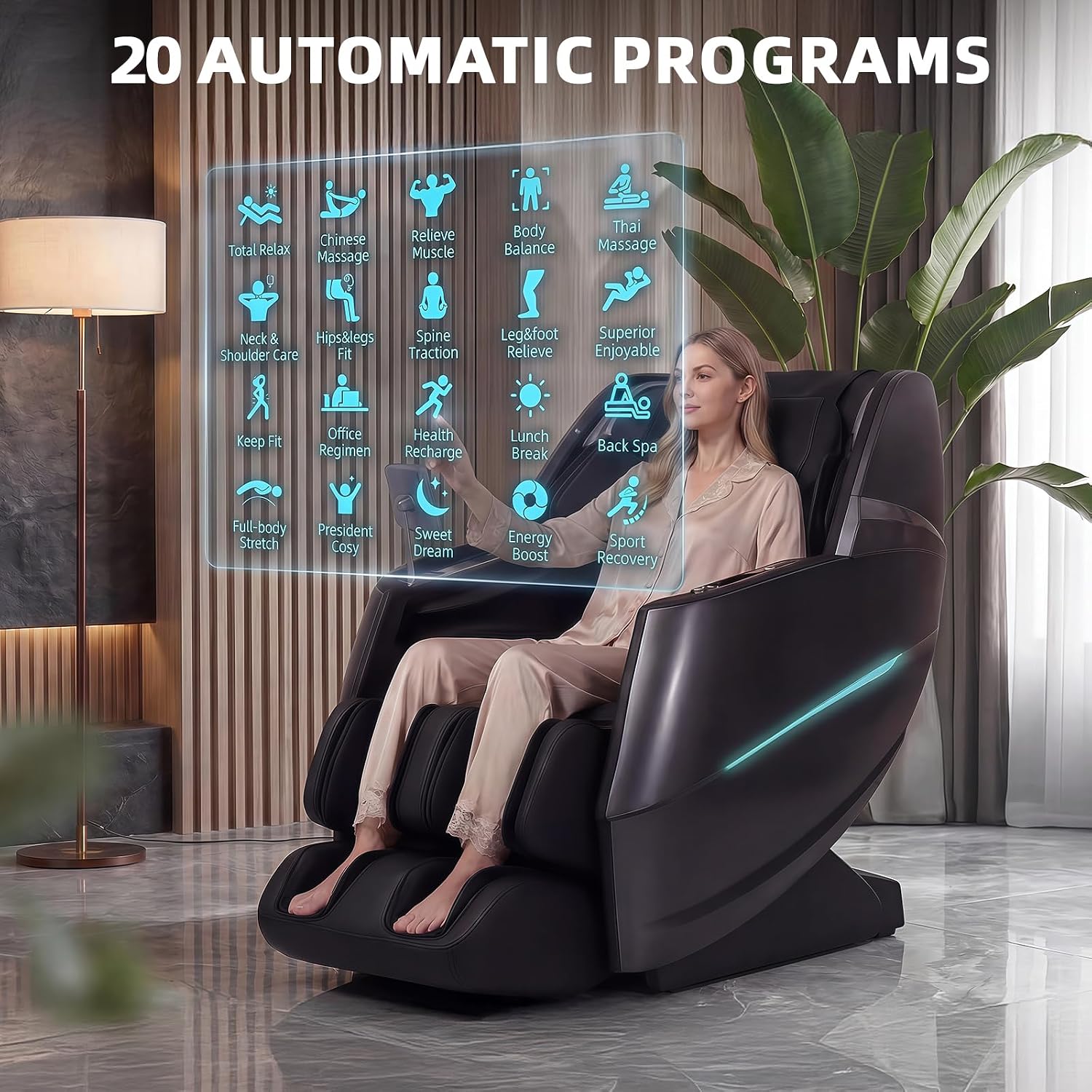 HealthRelife 2026 Business Class 4D Massage Chair DIY Programs Black – Bild 4