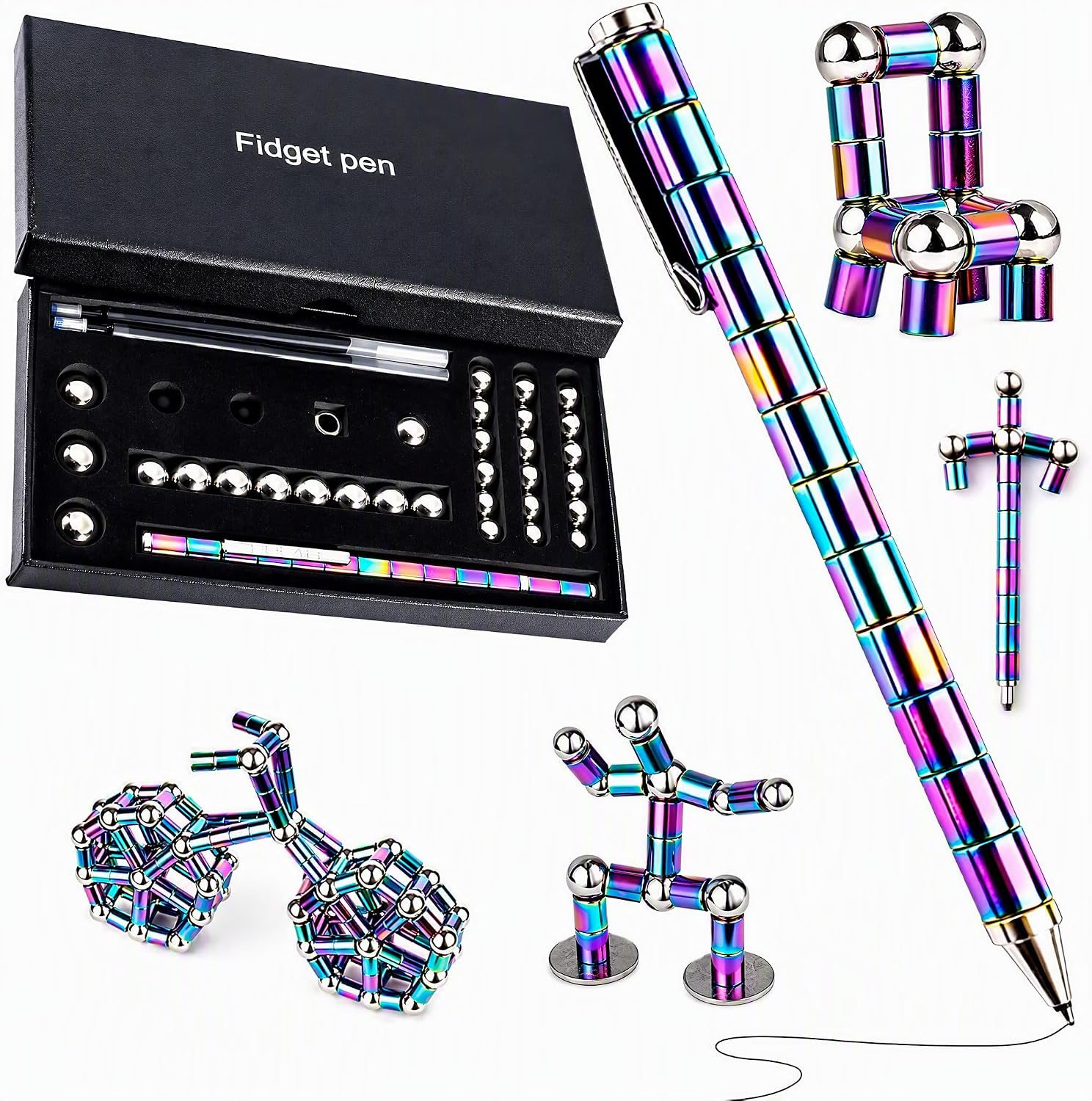 Magnetic Ballpoint Pen, Fidget Pen, Funny Multifunctional Magnetic Pen