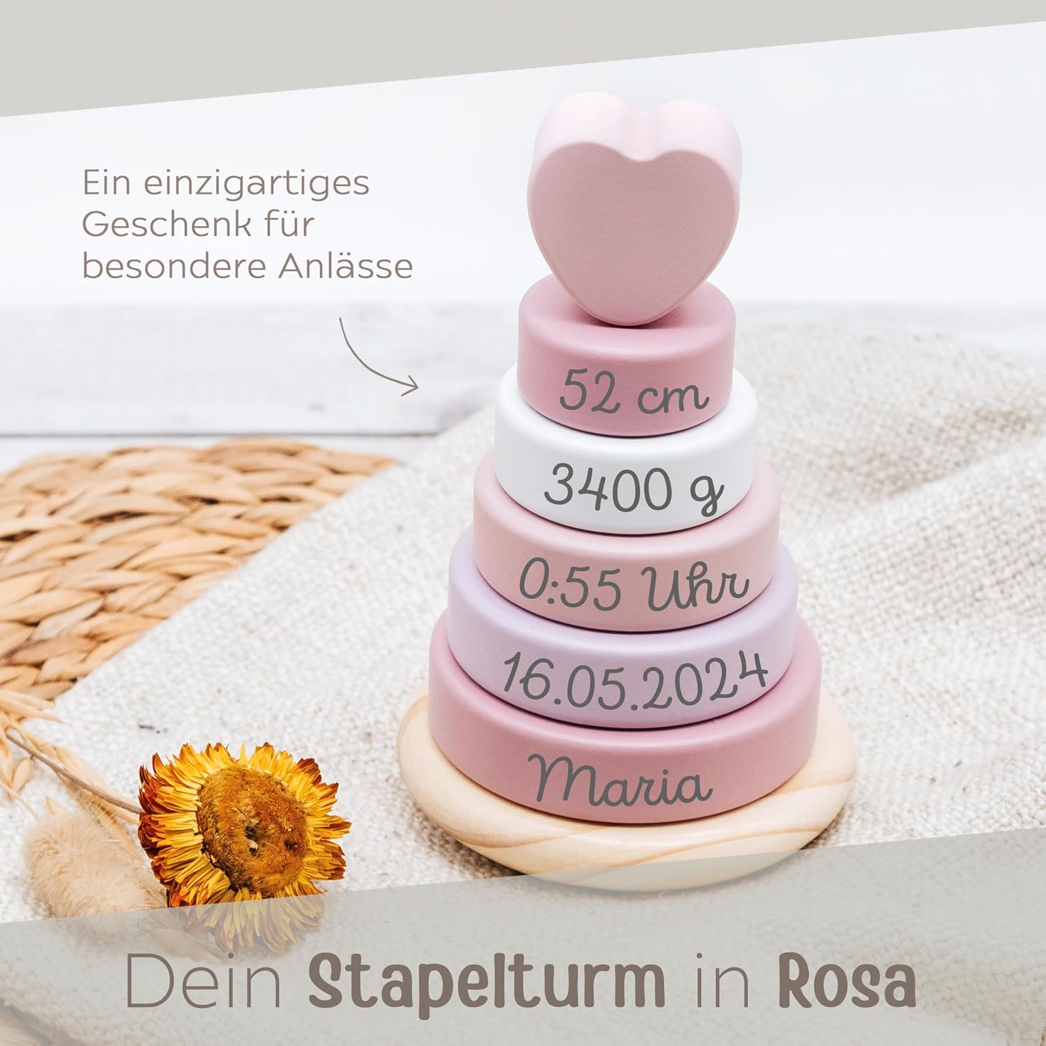 wunderwunsch smallfoot Wooden Stacking Tower from 1 Year Pyramid – Bild 3