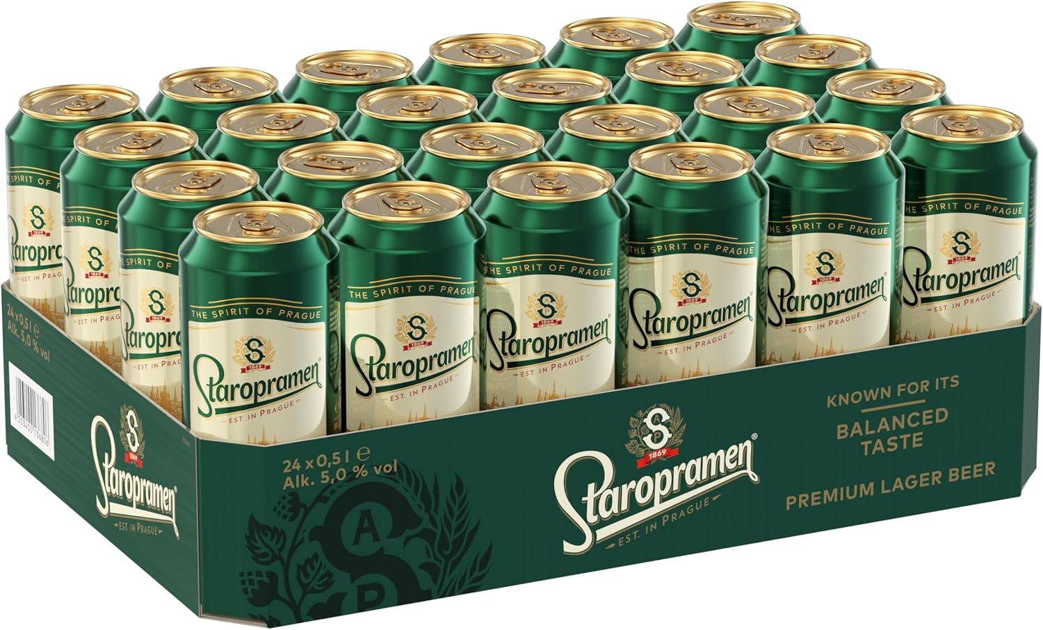 Staropramen Premium Storage Disposable 24 x 0.50 L Tin