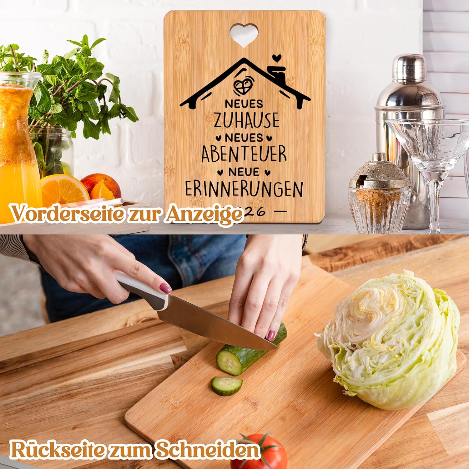 Housewarming Gifts House, Gift for Housewarming - Bamboo Chopping Board, Housewarming Gifts, Home, Gift for Housewarming, Topping Out Gift, New Home Gifts 2026 – Bild 4