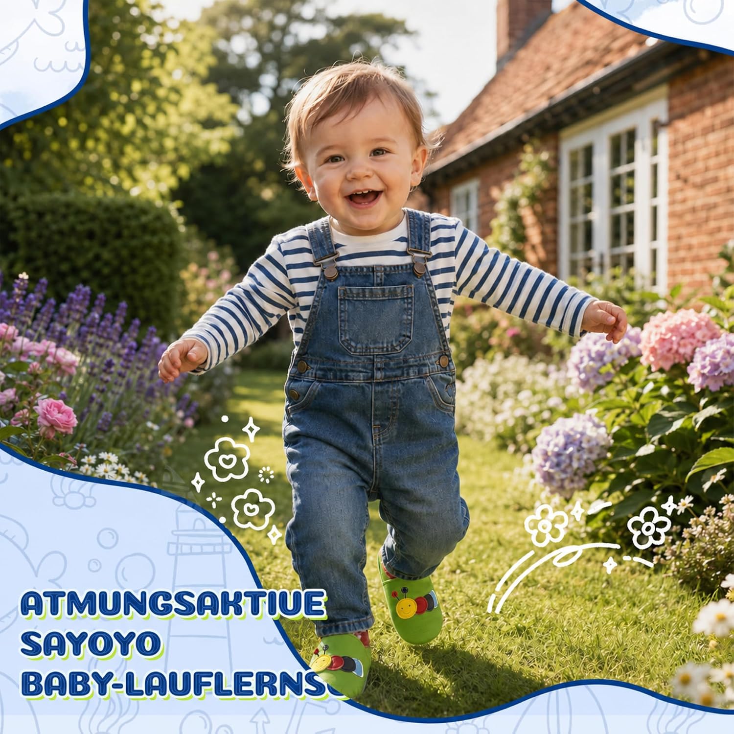 SAYOYO Soft leather first walking shoes, crawling shoes, baby slippers, toddler, leather shoes, boys and girls. – Bild 3