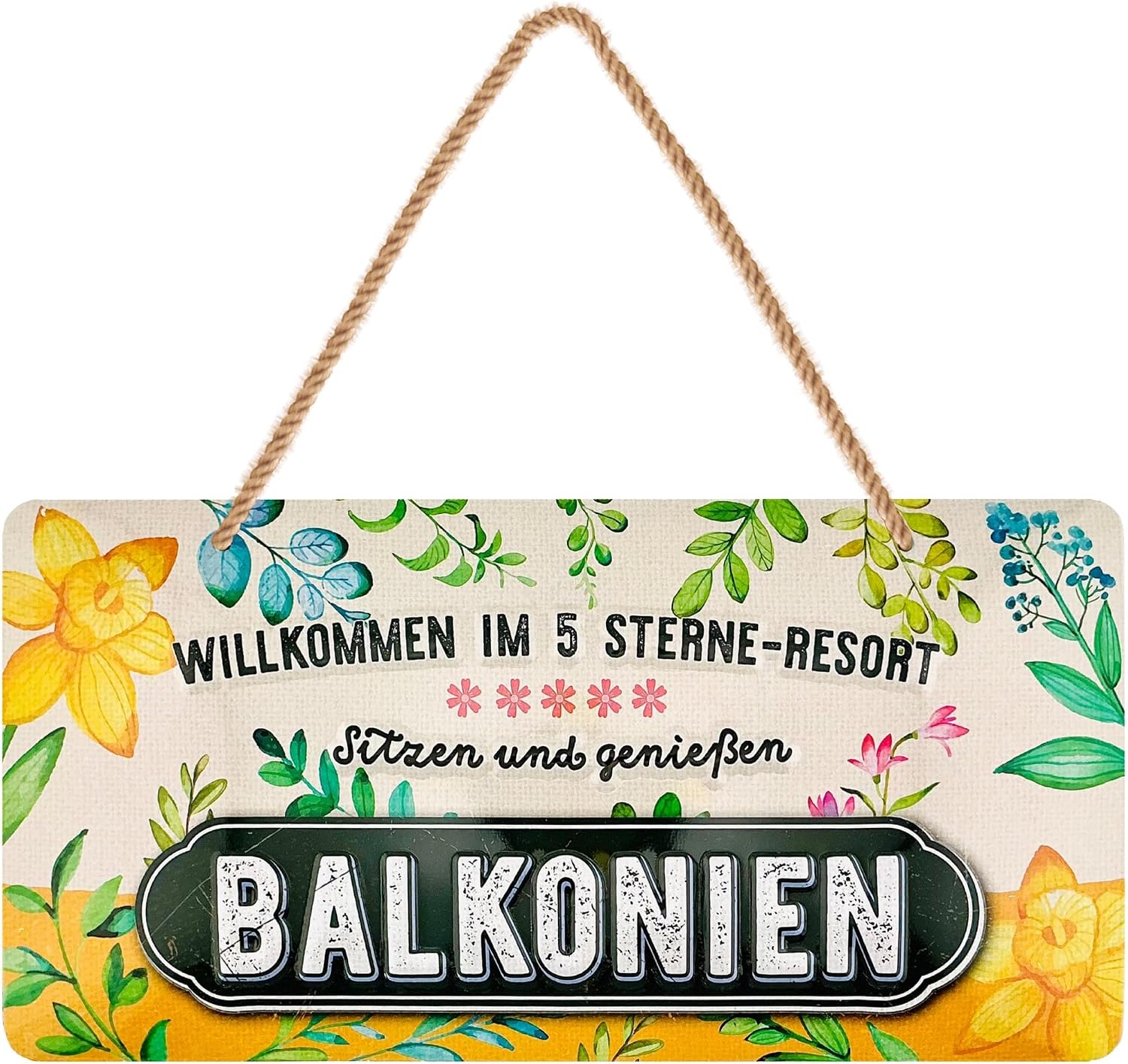 LANOLU Retro Tin Sign Balcony Sign – Tin Signs Garden with Sayings – Nostalgic Decoration as Gardener Gifts – Retro Decoration Vintage Metal Sign Garden Balcony 16 x 32 cm