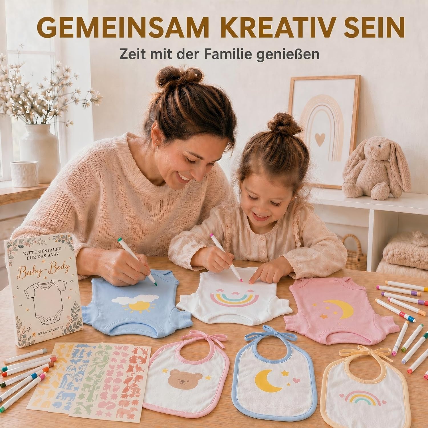 41 Piece Paint Bibs Baby Bodysuit to Paint - Baby Shower Games – Bild 7