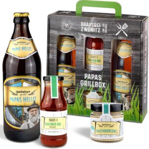 Brauerei Zwönitz – Papas Grill Box – Grill Set with Beer, Mustard & BBQ Sauce