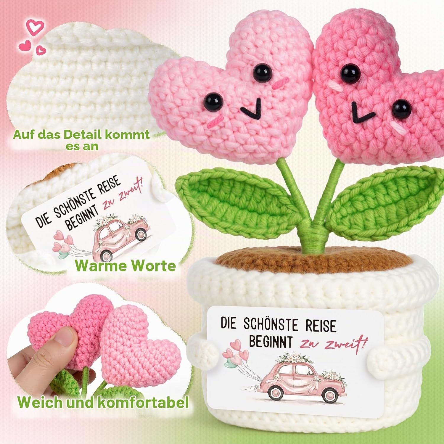 Juratar Sweet Wedding Gift for Bride and Groom - Handmade Crochet Flower – Bild 5