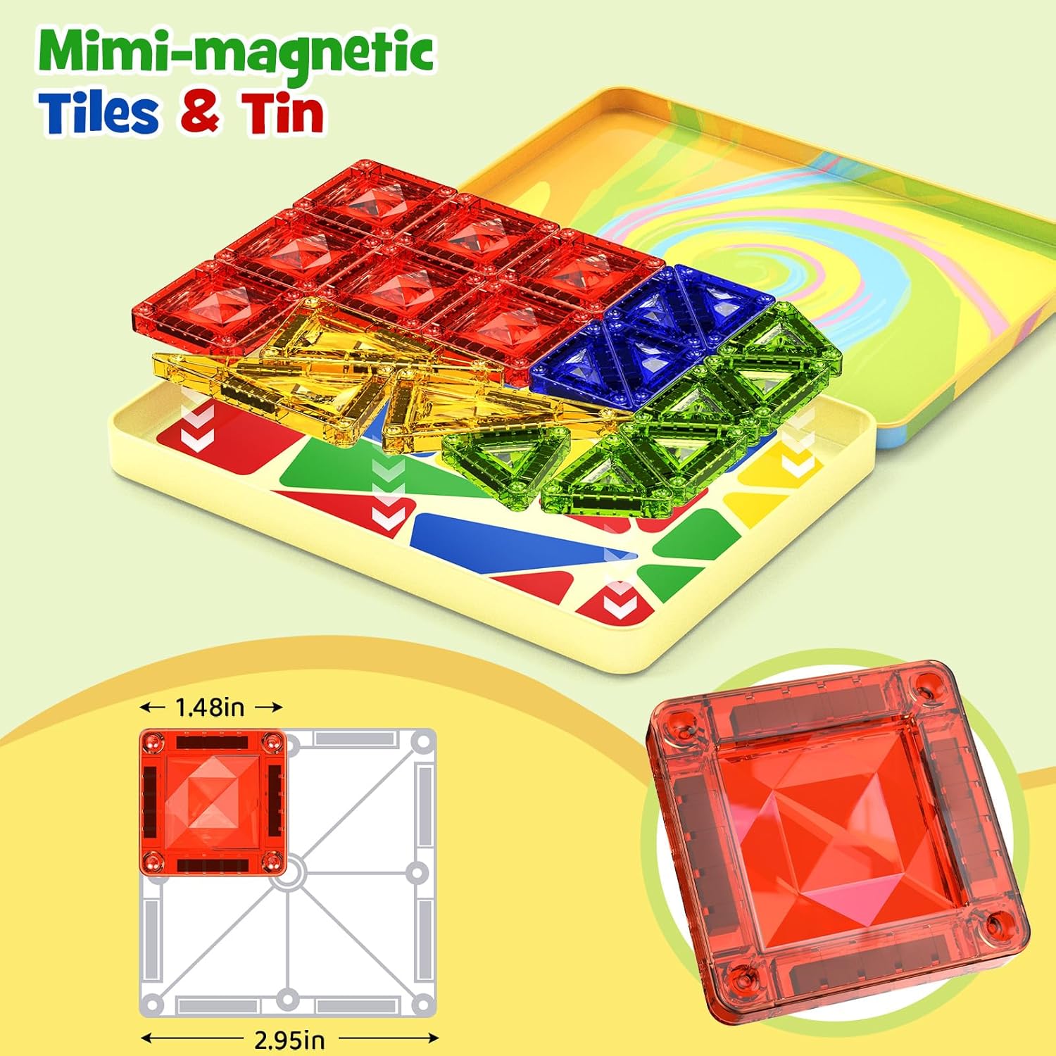 Magnetic Building Blocks Travel Toys: 40 Pieces with Metal Box - 10% – Bild 4