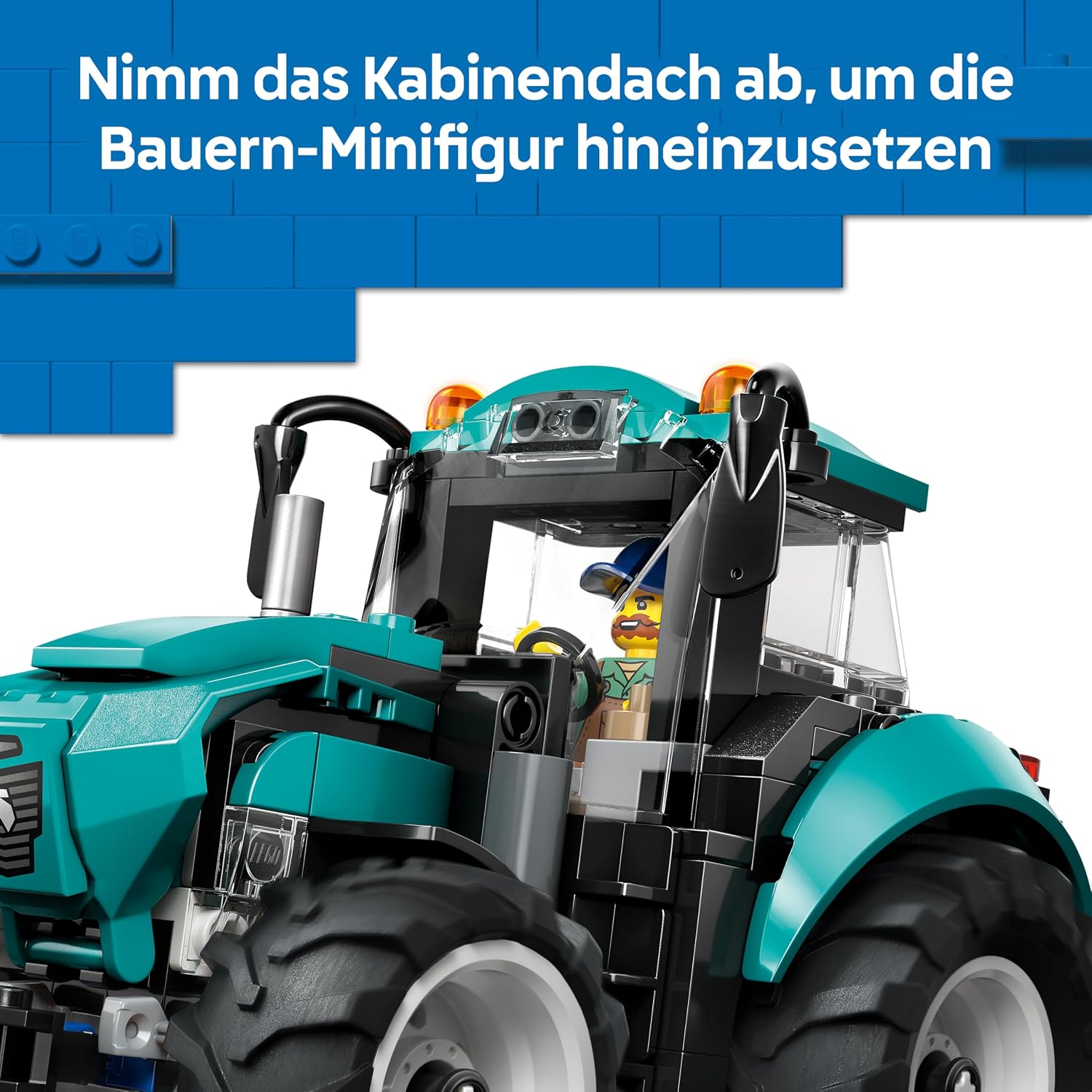 LEGO City Tractor, Toy Farm Vehicle, Model Building, with Farmer Mini Figure, Birthday Gift for Boys Aged 6 Years and Over and Technology Fans, 60498 – Bild 5
