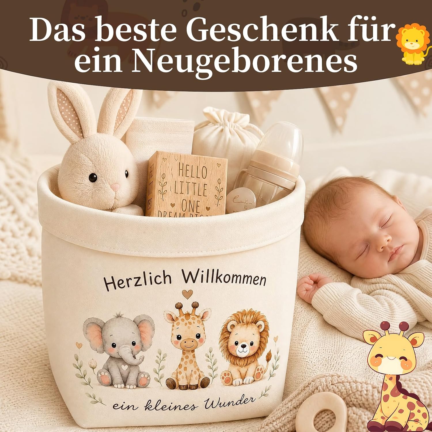 Baby Gift Girl Boy Animal Storage Bag – Bild 4