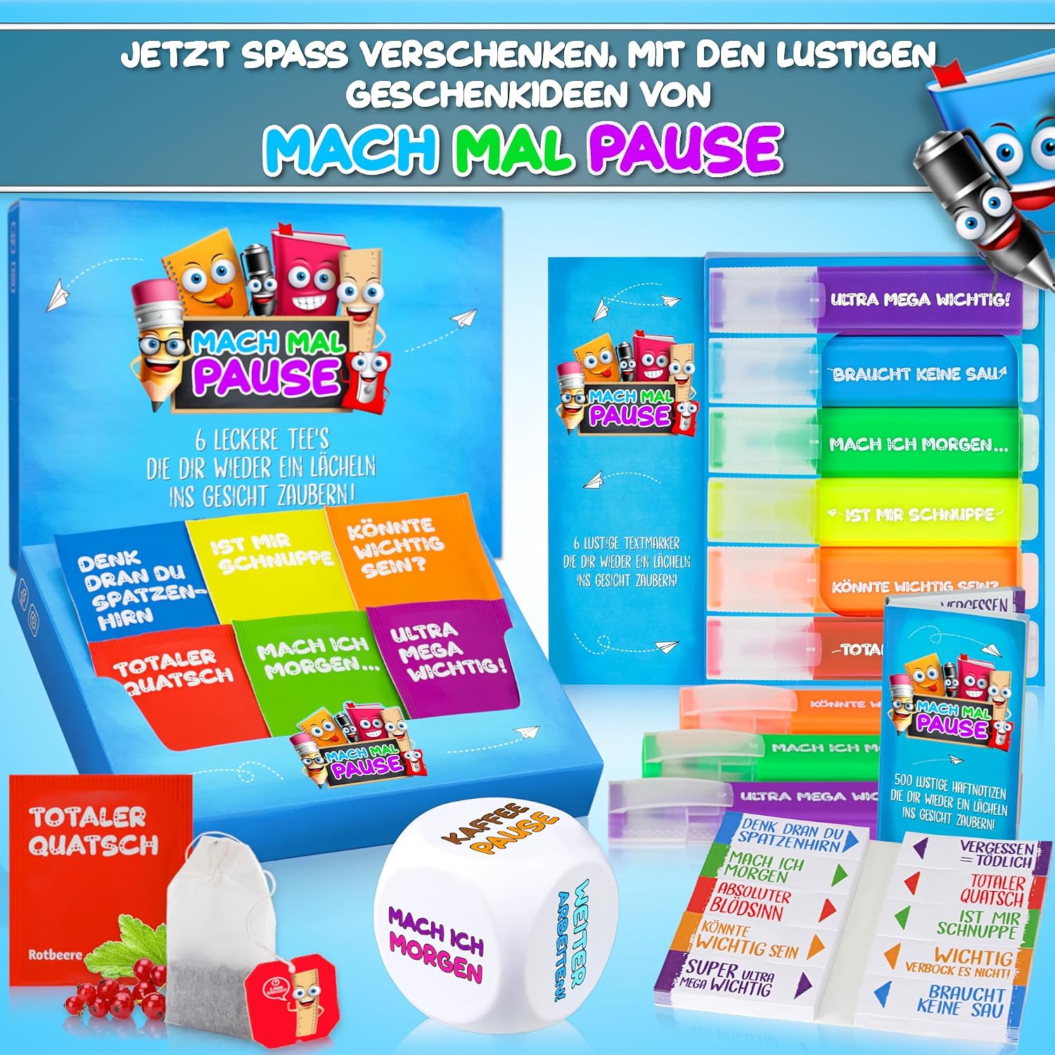 VULAVA Anti-stress cube - the colourful stress cube with 6 fun actions for stress relief is the gift and office toy for all colleagues, students, friends and employees with weak nerves – Bild 6