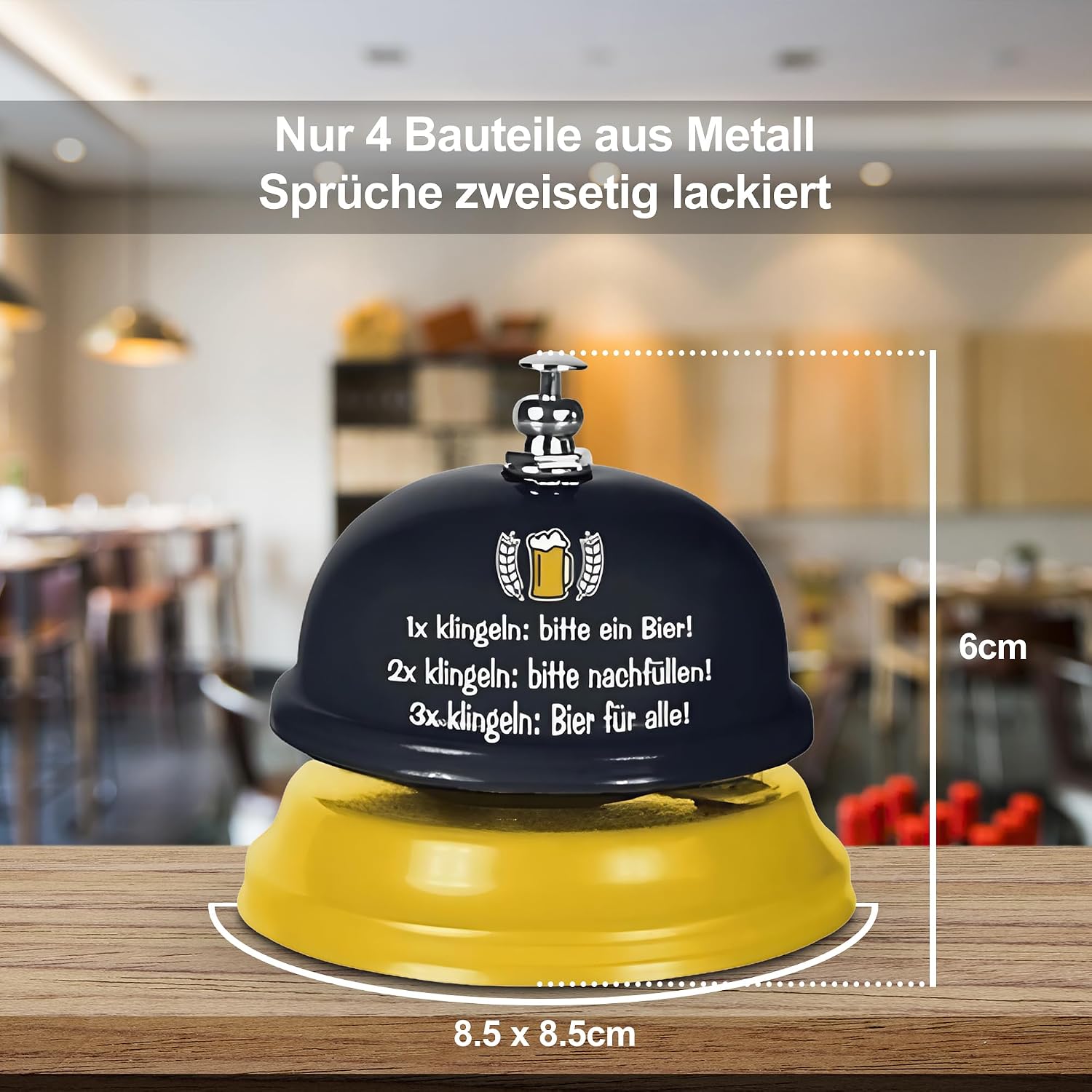 Funny Beer Bell with Sayings - Festival Gadget & Party Accessories - Gift Idea for Men for Birthday, Barbecue, Garden Party & Festival Decoration - Gift Box Included - Tiwoca – Bild 3
