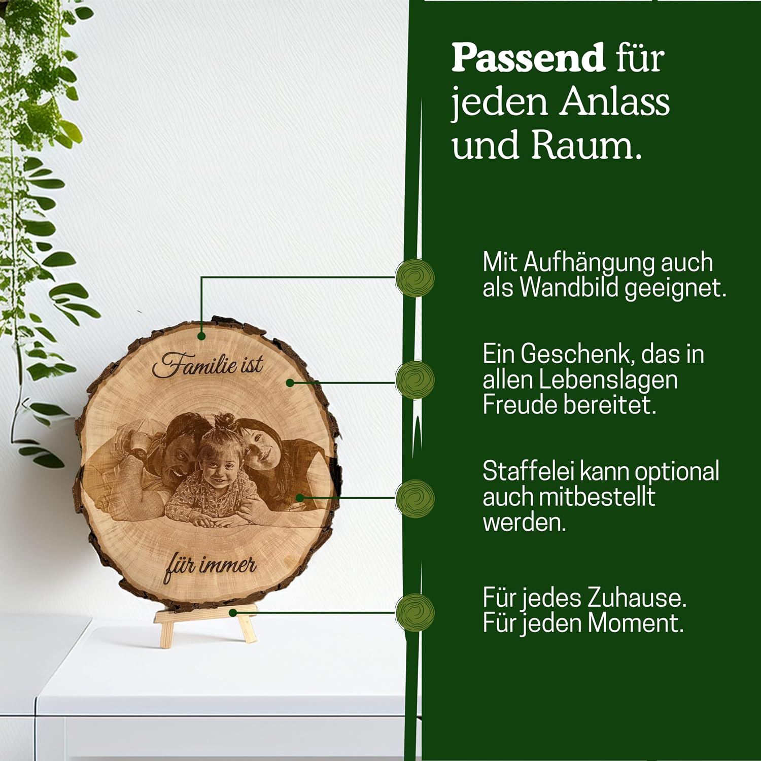 Personalised Photo Engraved Tree Slice - Custom Photo Gift – Bild 5
